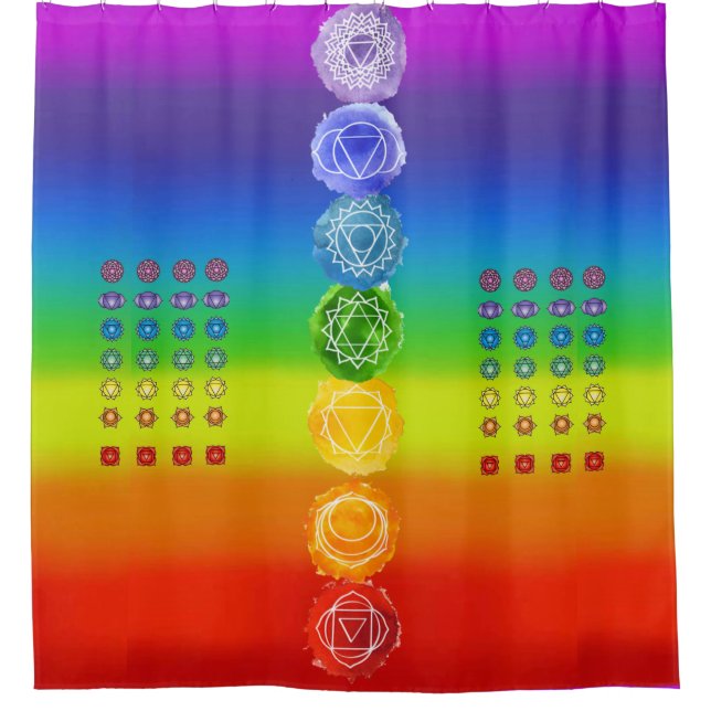 7 Chakra-Duschvorhang Duschvorhang (Vorderseite)