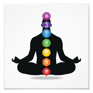 7 Chakra Male Silhouette Fotodruck