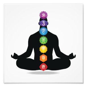 7 Chakra MannesSilhouette Fotodruck