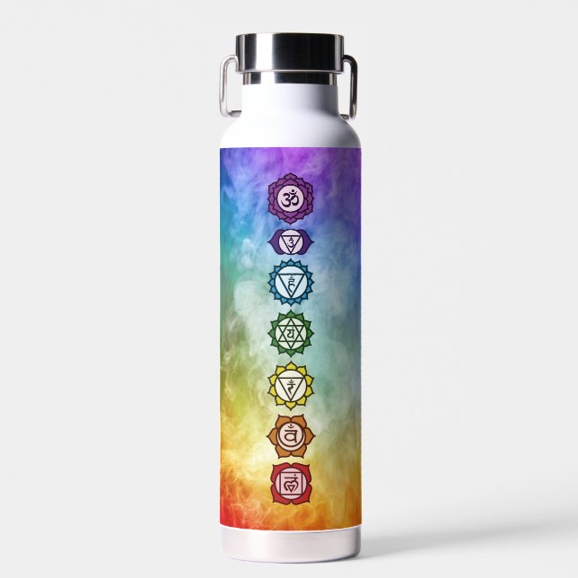7 Chakra mantra Regenbogenrauch fett Trinkflasche (Vorne)