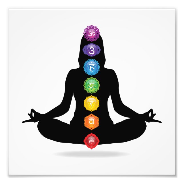 7 Chakra Silhouette Fotodruck (Vorne)
