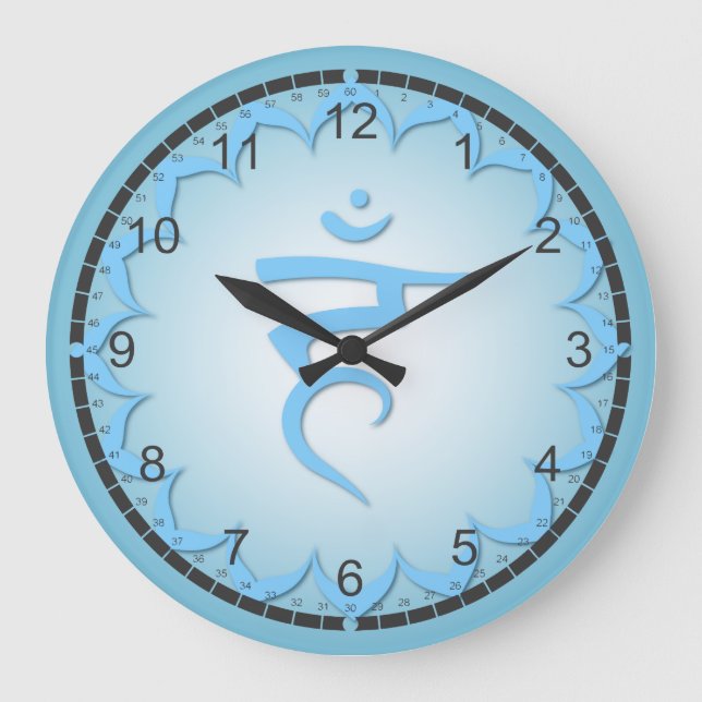 7 Chakra-Uhr Große Wanduhr (Vorderseite)