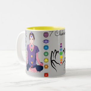 7 Chakras 12x12" Zweifarbige Tasse