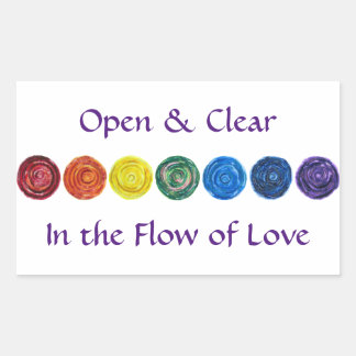 7 Chakras #2 Rainbow Colors Rechteckiger Aufkleber