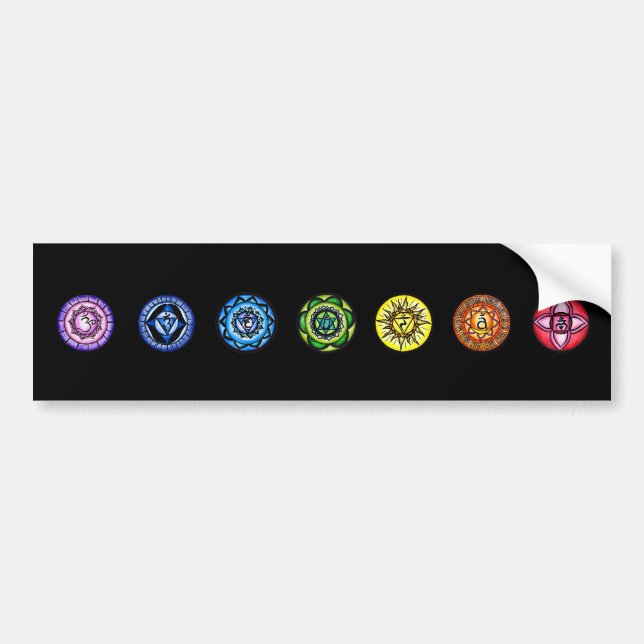 7 Chakras Autoaufkleber (Vorne)