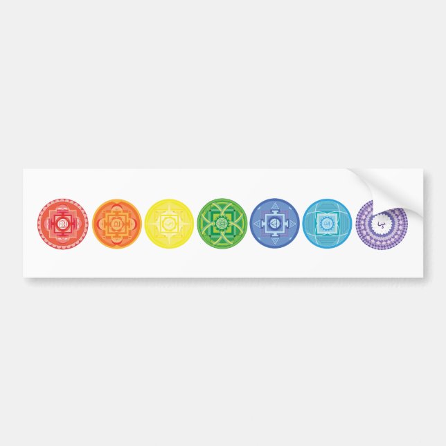 7 Chakras Autoaufkleber (Vorne)