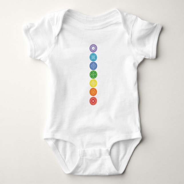 7 Chakras Baby Strampler (Vorderseite)
