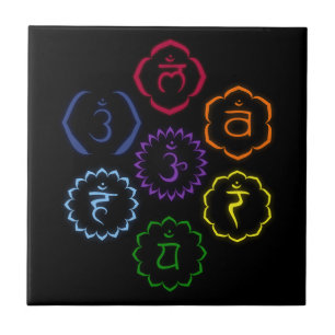 7 Chakras im Kreis Fliese