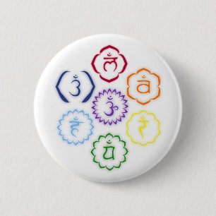 7 Chakras in einem Kreis Button