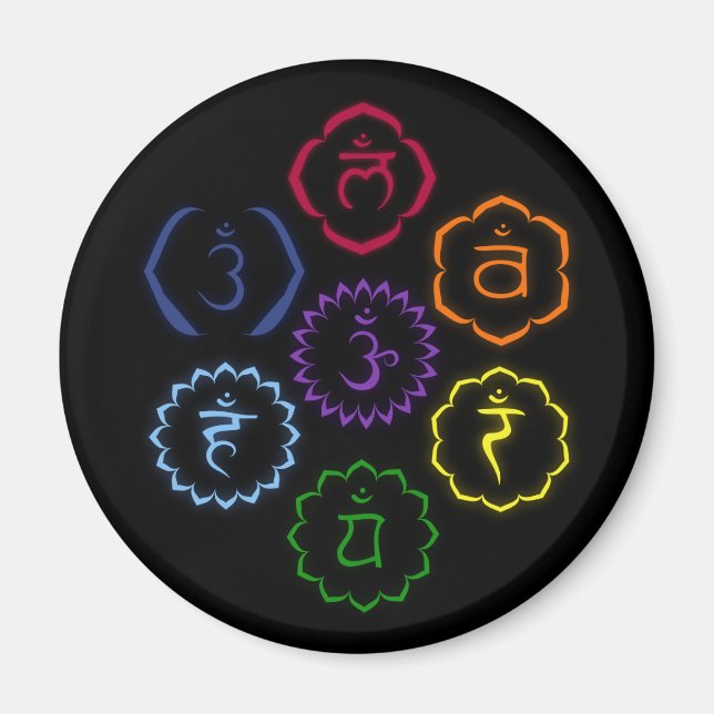 7 Chakras in einem Kreis Magnet (Vorne)