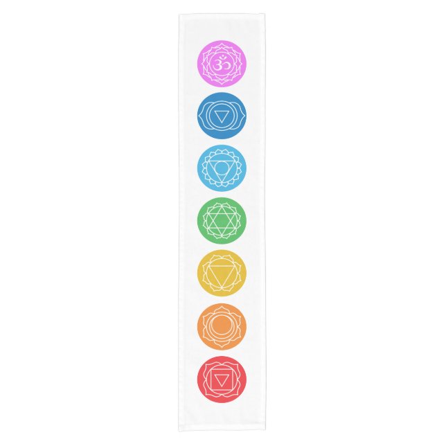 7 Chakras Kurzer Tischläufer (Vorderseite)