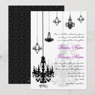 7 Chandeliers noirs Invitations de mariage