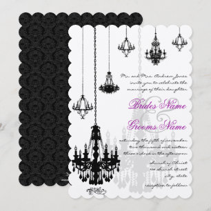 7 Chandeliers noirs Invitations de mariage