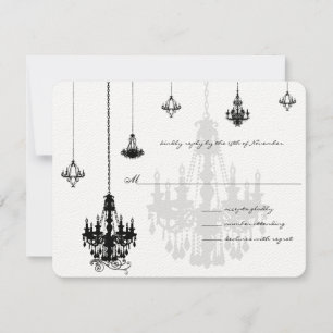 7 Chandeliers Noirs Mariage Cartes RSVP