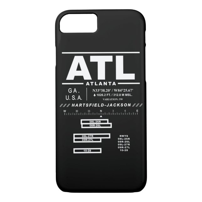 7 Coque iphone de l'aéroport international ATL (Dos)