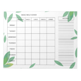 7-Day Weekly Meal Planner – Fresh Green Design Notizblock