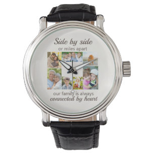 7 Familienfoto Collage verbunden mit Herz Armbanduhr