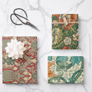 7 feuilles de papier à emballer William Morris Pac