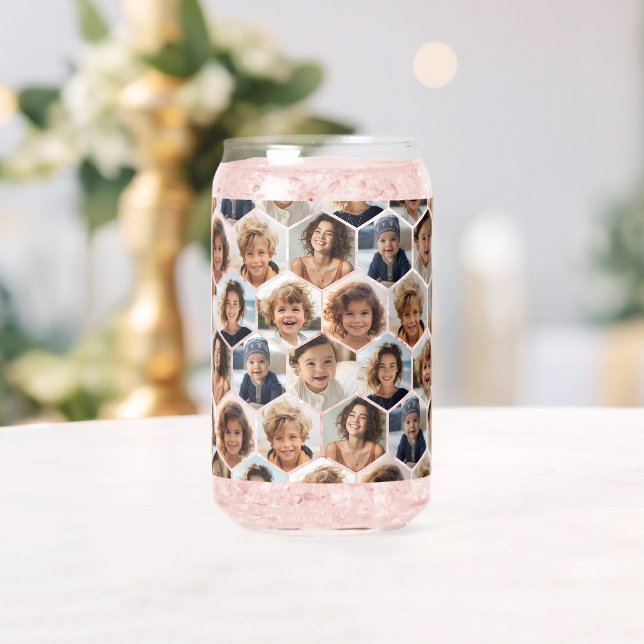 7 Foto Collage - Funkes Hexagon-Muster Dosenglas (Insitu (Hochzeit))