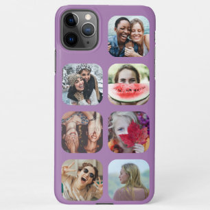 7 Foto Collage Lila Square Template iPhone Case 11Pro Max Hülle