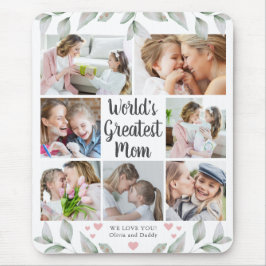 7 Foto Collage World's GRÖSSTE MAMA Grüne Mousepad