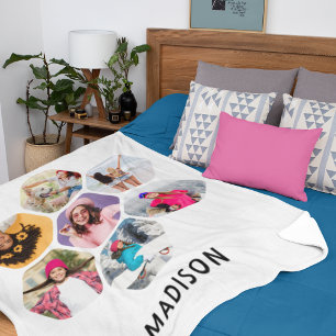 7 Foto-Sechseck-Collage Moderner Name Sherpadecke