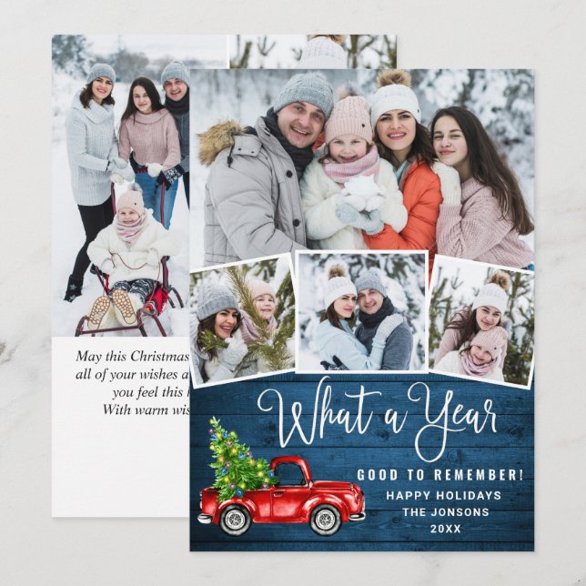 7 Foto Was für ein Jahr Weihnachten Red Farm Truck (Vorne/Hinten)