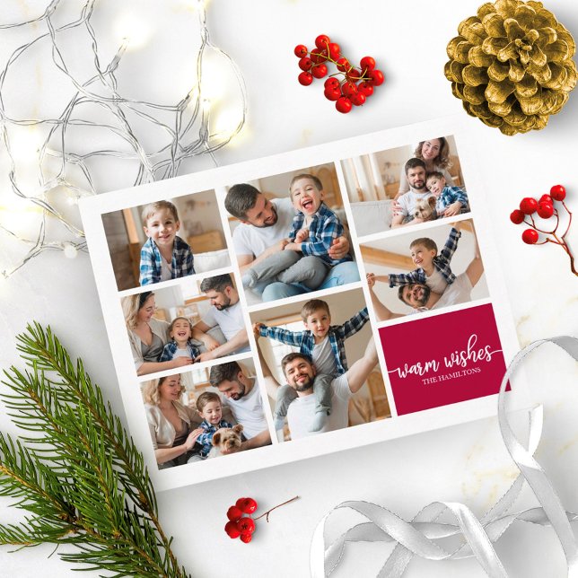 7 Fotos Warme wünscht Moderne Collage Weihnachten Postkarte (Von Creator hochgeladen)