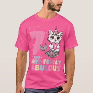 7. Geburtstag 7 Jahre alte Meerjungfrau Unicorn Ca T-Shirt