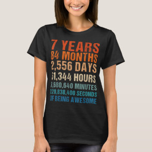 7. Geburtstag 7 Jahre alter Vintager Retro 84 Mona T-Shirt