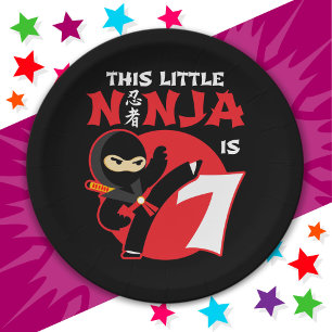 7. Geburtstag 7 Jahre Altes Kind Party Little Ninj Pappteller