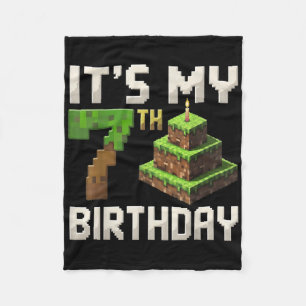 7. Geburtstag 7 Jahre Geburtstag Boy Gamer Pixel N Fleecedecke