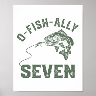 7. Geburtstag auf Fischbasis Sieben Geburtstagsdek Poster