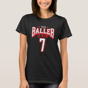 7. Geburtstag Basketball 7 Jahre alter Tag 1 T-Shirt