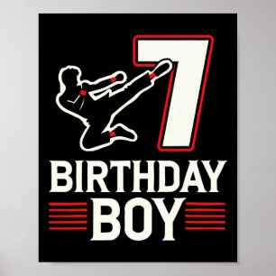 7 Geburtstag Boy Karate Sieben Jahr alt Poster