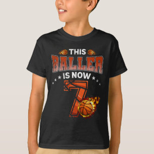 7. Geburtstag Boys Basketball Spieler Geschenke 7 T-Shirt