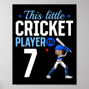 7. Geburtstag Cricket-Spieler Poster