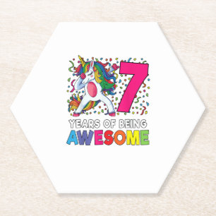 7. Geburtstag Dabbing Einhorn Party Geschenk 7 Jah Untersetzer