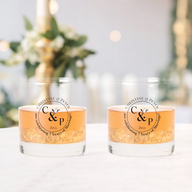 7. Geburtstag der Kupferhochzeit Whiskyglas (Insitu (Hochzeit))