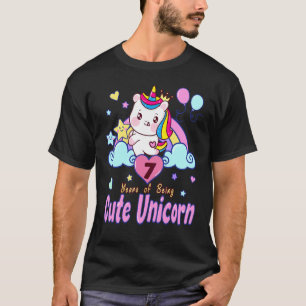 7. Geburtstag EinhornOutfit 7 Jahre Niedlich U T-Shirt