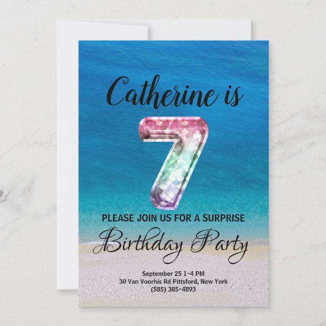 7. Geburtstag Einladung (Vorderseite)