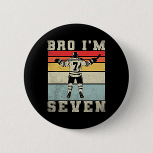 7. Geburtstag Eishockey Junge 7 Jahre alt Hockey s Button