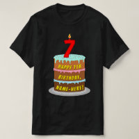 7. Geburtstag — Fun Cake & Candle, w/Individuelle