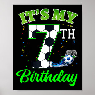 7. Geburtstag Fußball Junge Mädchen Kinder Fußball Poster