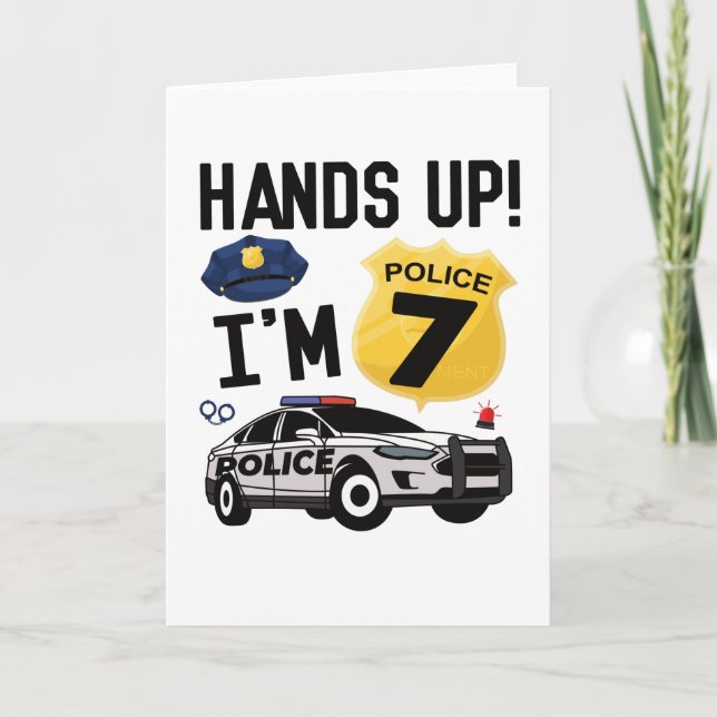 7. Geburtstag Geschenk Polizeibeamte 7 Jahre alter Karte (Vorderseite)
