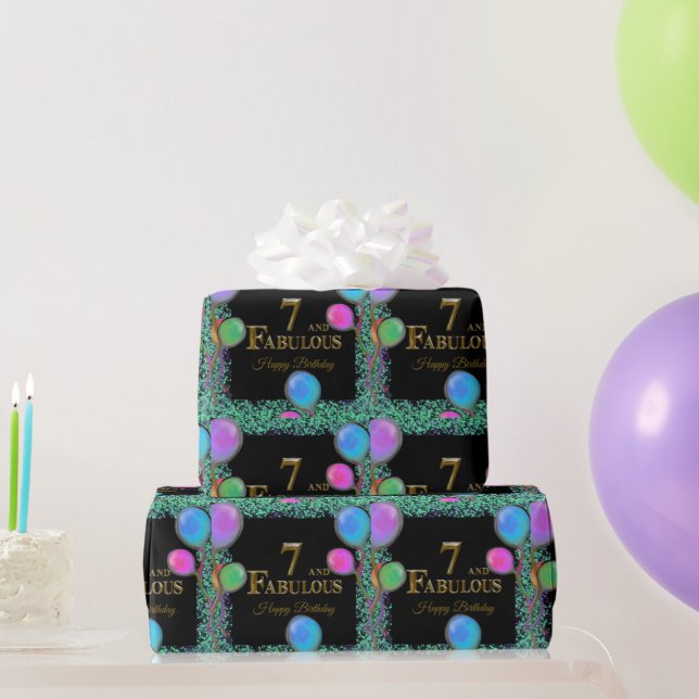 7. Geburtstag  Geschenkpapier (Partygeschenke)