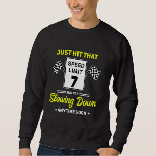 7. Geburtstag Geschwindigkeitsbegrenzung signieren Sweatshirt