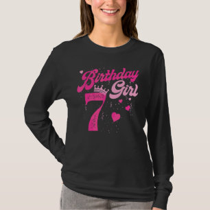 7. Geburtstag Girl Crown 7 Jahre alt Tag T-Shirt