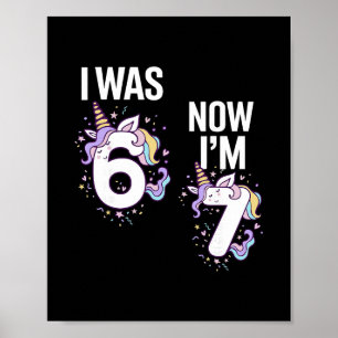 7. Geburtstag Ich war 6 jetzt bin ich 7 67 Lustige Poster