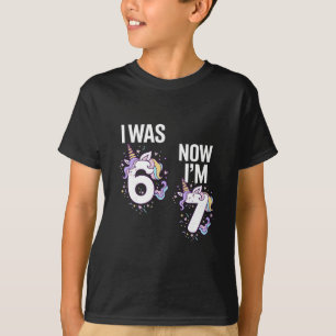 7. Geburtstag Ich war 6 jetzt bin ich 7 67 Lustige T-Shirt